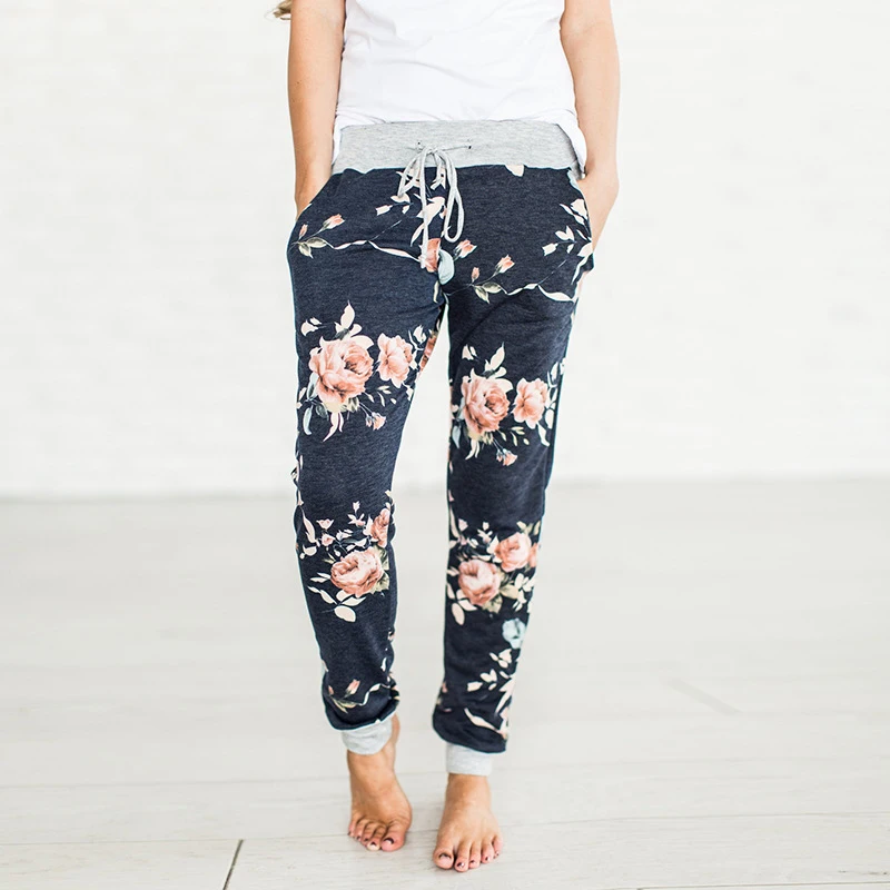 Koop Casual Bloemen Gedrukt Vrouwen Hoge Taille Harembroek Lente Zomer Vintage Retro Harajuku Volledige Broek Jogger Pantalon Mujer