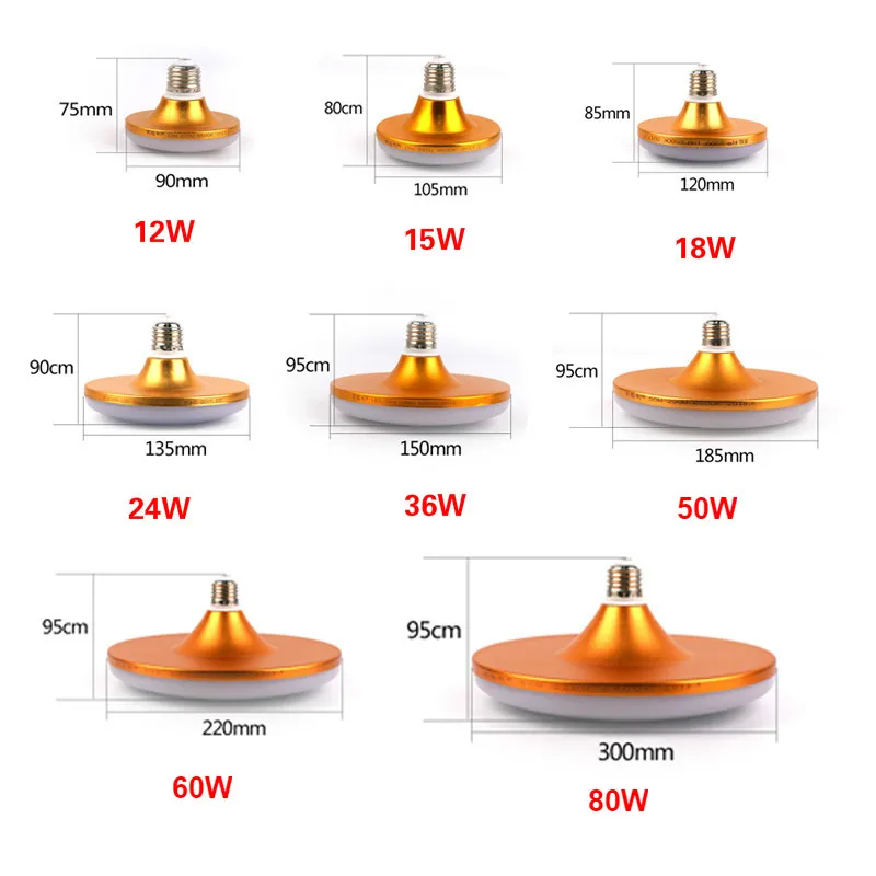 Энергосберегающие лампы НЛО E27 светодиодный ламп накаливания 12 Вт-80 Вт 220 В ампулы в форме диска Светодиодная лампа для домашнего освещения