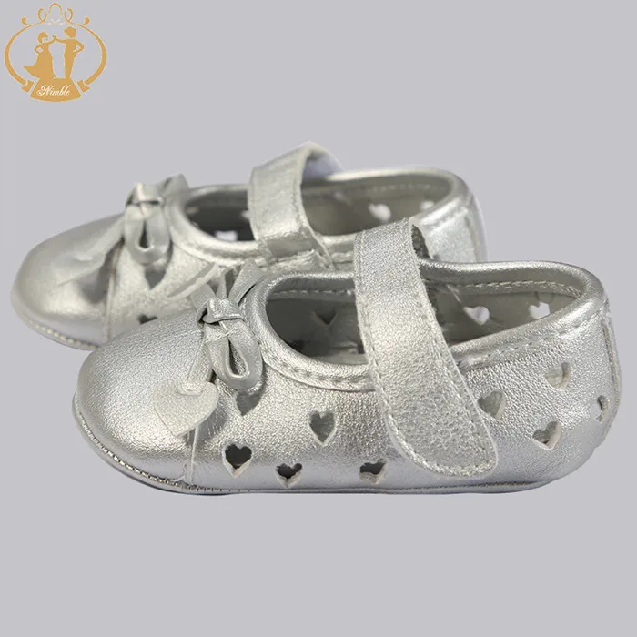 Nimble/детская обувь серый золотой одноцветное Бабочка-узел христианские туфли bebek ayakkabi Мужская обувь tenis infantil menino - Цвет: Серый
