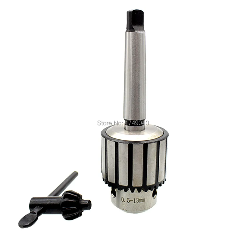 

Heavy Duty Key Drill Chuck Clamping Range 0.5mm to 13mm B16 Chuck Accuracy 0.003 with 2mt Arbor Shank Morse Taper #2 Mt2 Shaft