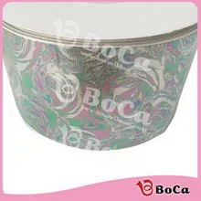 100 ярдов " 75 мм радуга, Роза голографическая покрытая фольгой напечатанная лента grosgrain принимаются на заказ