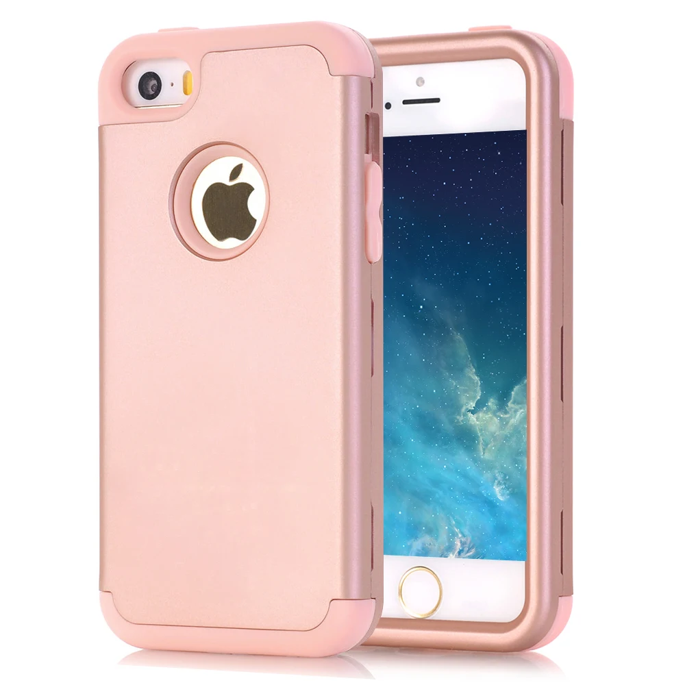 For Apple iPhone 5S Case Cover Shockproof Hybrid Three