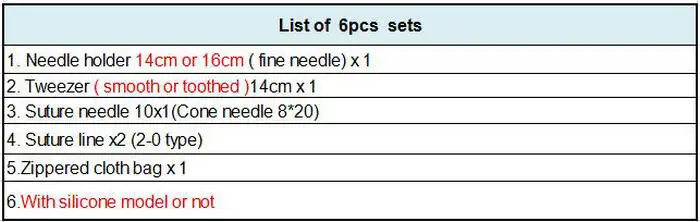 1 комплект, 8 шт., 12 шт., 15 шт., 20 шт., 14 см., хирургические шовные инструменты, набор инструментов для обучения, набор инструментов для школы