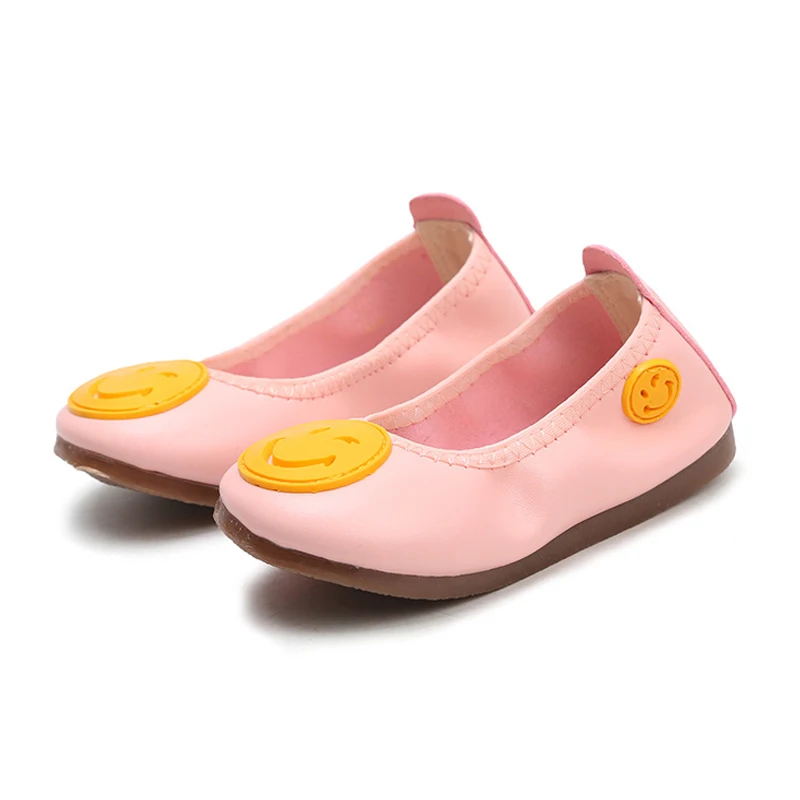 

Kids Loafers Girls Shoes 2018 Summer Autumn Soft Bottom Kids Casual Shoes Smile PU Girls Princess Sneakers Baby Dance Shoes