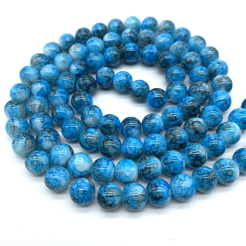 

4/6/8/10mm Double Colors Glass Beads Round Loose Spaced Beads For Jewelry Making DIY Charms Jewelry Beads YBP315
