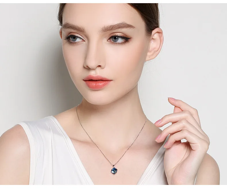 BAFFIN Cube подвеска ожерелья Кристаллы от Swarovski элементы серебряного цвета ожерелья для женщин и детей Простые Ювелирные изделия Подарки