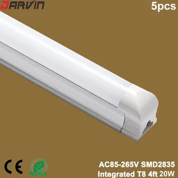 

5pcs Integrated T8 LED Tube Light 4ft 1200mm 20W Fluorescent Tube Lamp AC85-265V SMD2835 High Bright