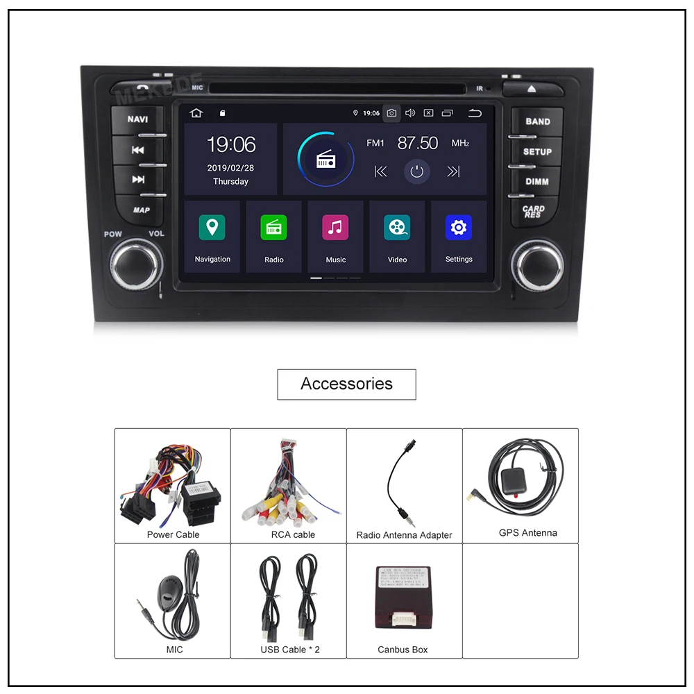 Flash Deal Mekede android9.0 Car Radio Multimedia Video Player Navigation GPS Android For AUDI A6 1997-2005 Allroad 2000-2006 with DSP IPS 7