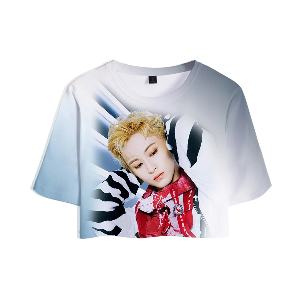 NCT 127 We Are Super Human 3D Printed Women Crop Tops Kpop Casual Summer Short Sleeve T-shirt 2019 Fashion Streetwear T shirt | Женская
