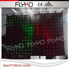 P15 черный огнестойкая бархатная ткань RGB 3 в 1 светодиоды занавес СИД занавес