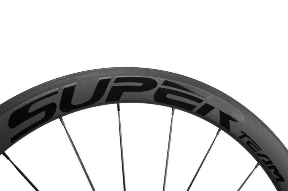 Sale SUPERTEAM 50mm Clincher/Tubular Carbon Wheelset Road Bicycle Wheel Carbon Bike wheels 7