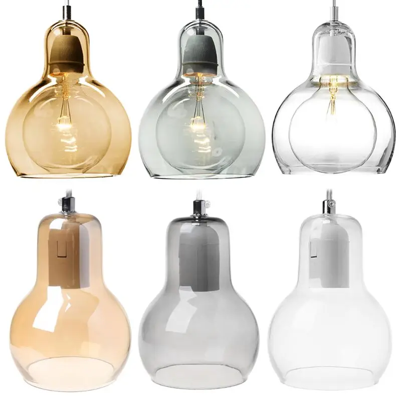 

New Modern Pendant Light Single Head Hoist Clear Glass Lampshade Chandelier Ceiling Lamp Lighting Fixtures