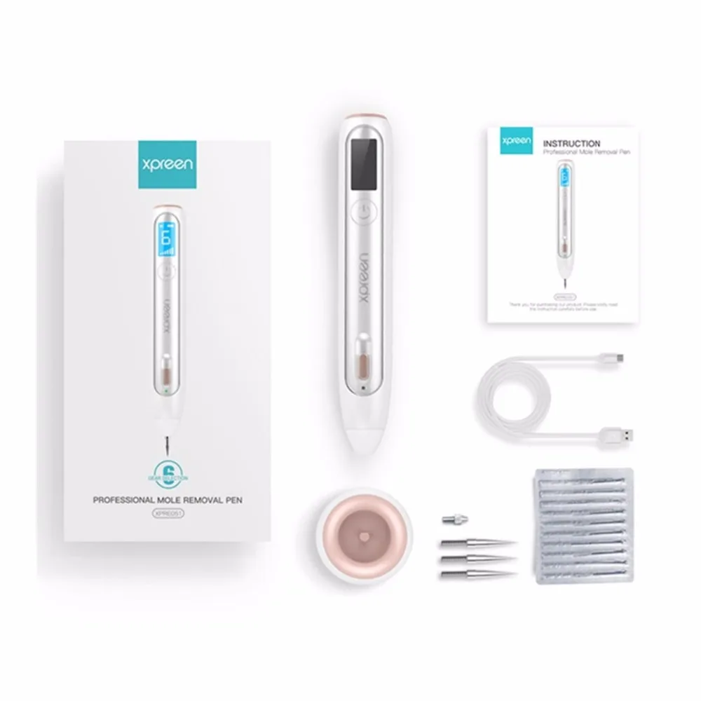 

6 Gears Laser Plasma Mole Removal Pen Dark Spot Remover Skin Point Pen LED Spotlight Skin Wart Tag Tattoo Removal Tool Beauty