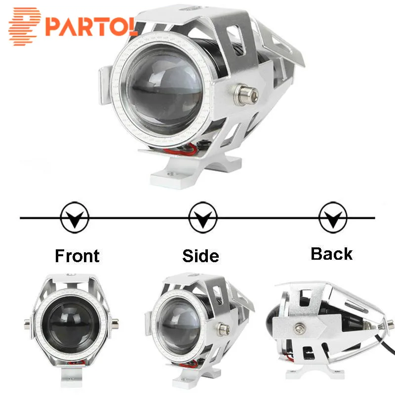 

Partol U7 Motorcycle LED Driving Light High Low Beam White Red 3000lm 6000K-7000K 12V/24V For Honda Suzuki Kawasaki Yamaha