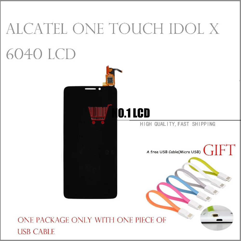 

HQ Full LCD Display panel lens touch Screen Digitizer FOR Alcatel One Touch Idol X 6040 6040A 6040D OT +FREE Shipping +Tools
