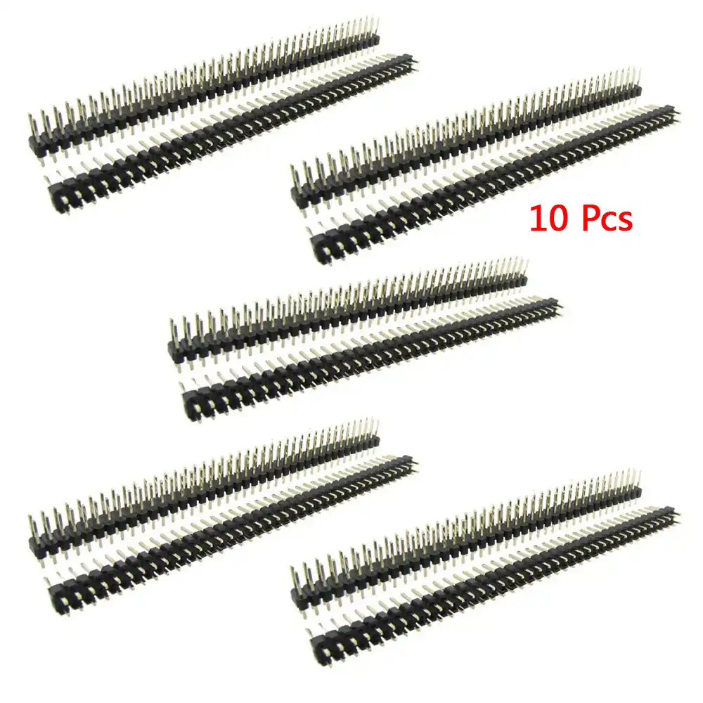 10 шт. 2x40 контактов шаг 2 54 мм двухрядные булавки PCB|Соединители| |