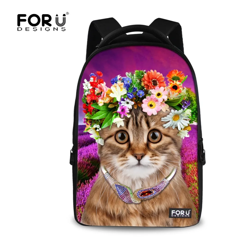 

Large College Student Girls Laptop Backpack Mochila 3D Animal Flower Cat Printing Backpack for Children Backpack Travel Rucksack
