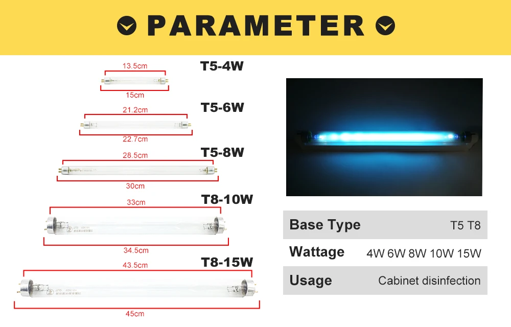 T5 T8 дезинфекционная ультрафиолетовая лампа 220 В кварцевые линейные лампы бактерицидные лампы для стерилизации 4 Вт 6 Вт 8 Вт 10 Вт 15 Вт УФ озоновая трубка