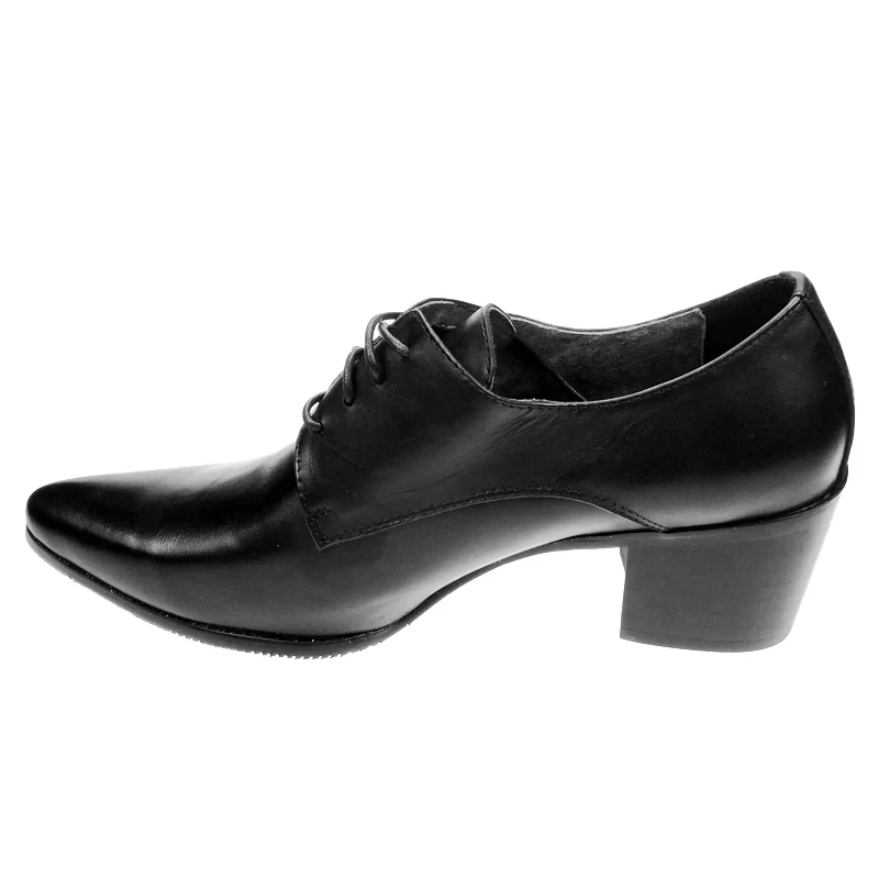 Fashion Mens Lace Up Pointy Toe Oxfords Formal Dress Shoes Cuban Heels Leather