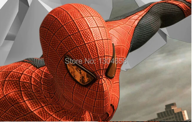 Бесплатная доставка Современная Настенная 3D картина Человек паук из отверстия