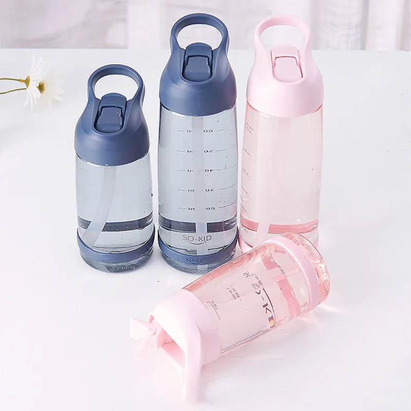 

550ml Tritan Water Bottle with Straw BPA Free Outdoor Sports Bottles High Quality Hiking Camping Shaker