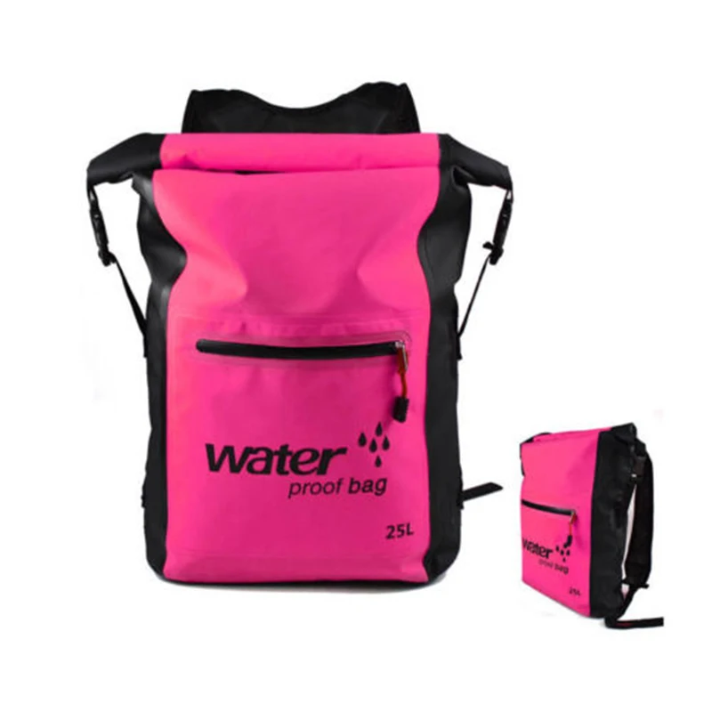 Открытый водонепроницаемый велосипедный рюкзак ведро сухой мешок сумка для хранения Рафтинг Спорт Каякинг каноэ дорожная водонепроницаемая сумка - Цвет: Розовый