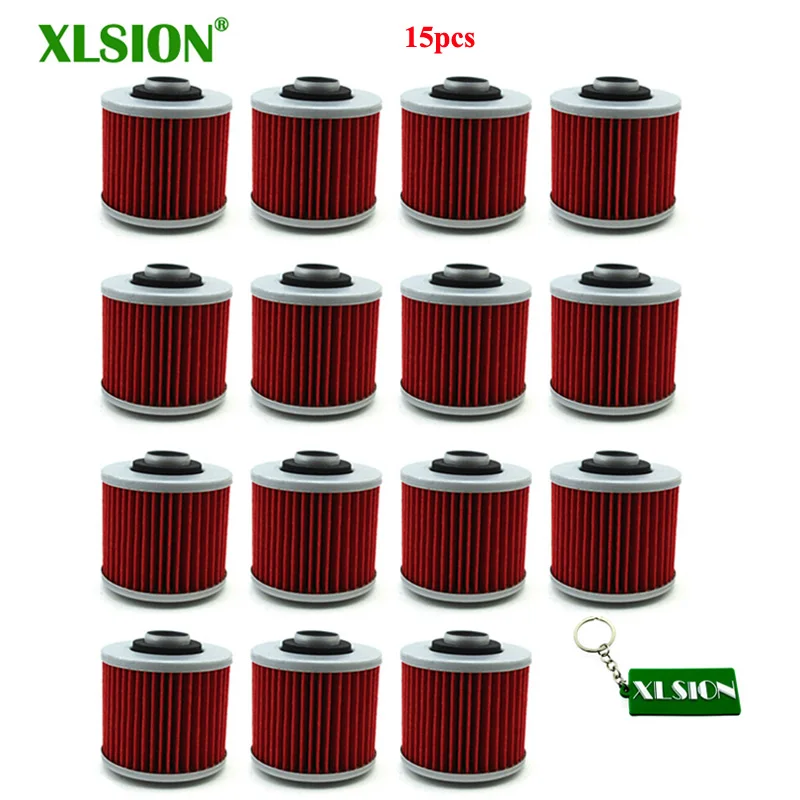 XLSION 15 шт. масляные фильтры для Yamaha YFM700R Raptor XVS650 XV250 XV700 SR400 XT660R TDM900 MT03 SRX600 XC200 XT250 TT600 |
