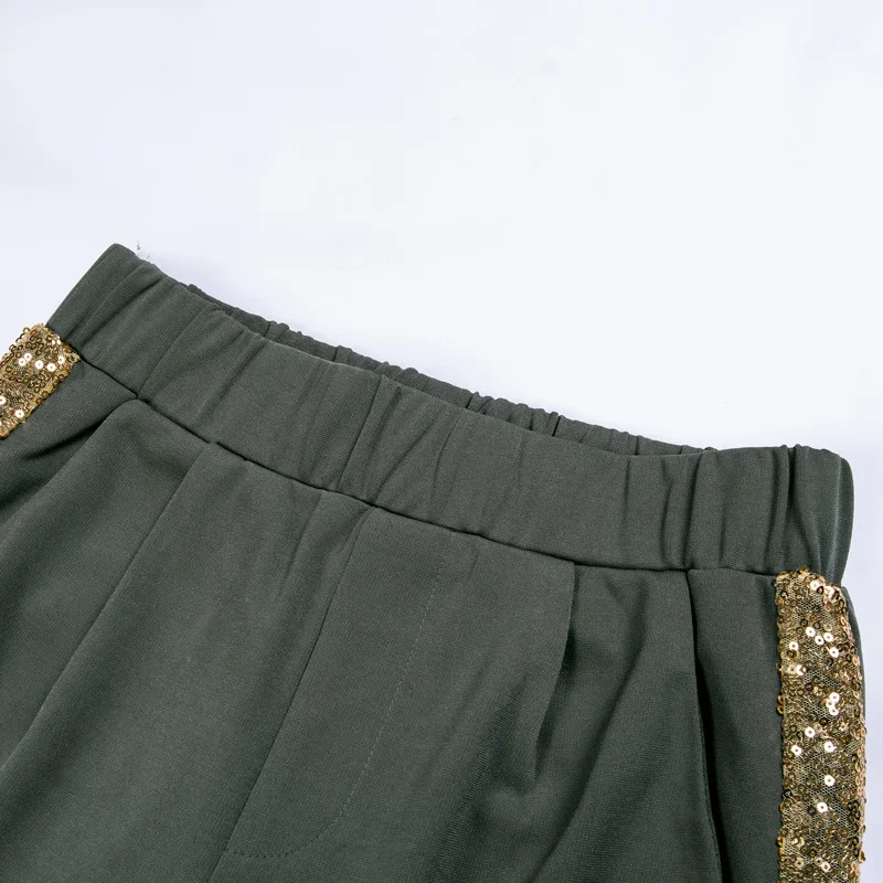 XUANSHOW спортивный костюм для женщин Модный хлопковый Повседневный Спортивный костюм с блестками кардиган длинные штаны комплект из двух предметов наряды Chandal Mujer