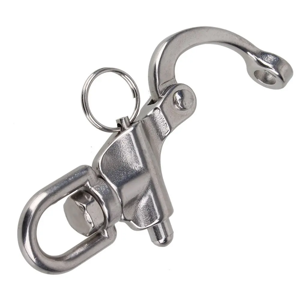 

70mm 304 Stainless Steel Snap Shackle with Small Swivel Bail Marine Boat Hardware