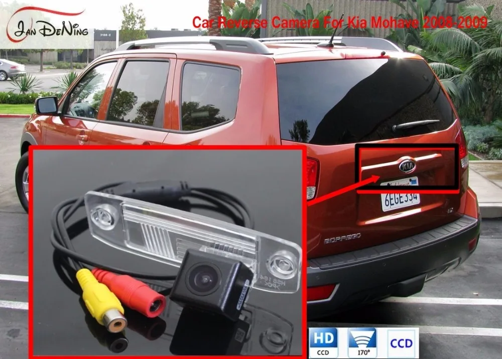 JanDeNing For Kia Mohave 2008-2009 CCD Car RearView Parking Backup Camera/ License Plate Light OEM Waterproof | Автомобили и