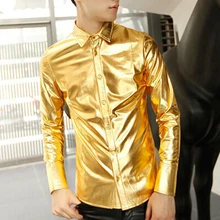 Поющие представления золотые модные мужские рубашки Повседневная рубашка мужская приталенная рубашка рукав платье рубашка противообрастающая и водоотталкивающая
