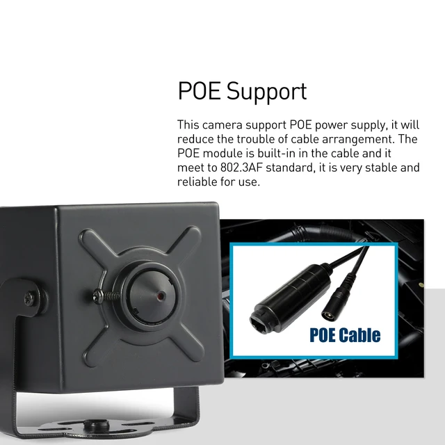 Poe Hd 3MP H.265 Mini Ip Della Macchina Fotografica 1296 P/1080 P Obiettivo di 3.7 Mm di Sicurezza Interna in Metallo Onvif Ip sistema Cctv Video Surveillance Cam P2P 3