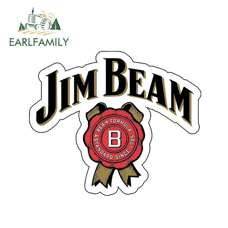 

EARLFAMILY 13cm x 11cm JIM BEAM Sticker Decal Whiskey Bourbon Alcohol Bar Wall Vinyl Motorcycle Decor Stickers Car Window Decals