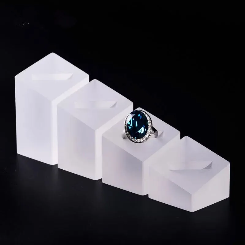 lot of 4 Acrylic Ring Display Holder Jewellery Display Stand Ring Display Stand Frosted Acrylic Ring Rack