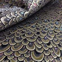 Polyester Jacquard Yarn-Dyed Shining Peacock Fabric Women Fashion Jacket Suit Dress Skirt Table Overcoat Decorative Sewing Cloth