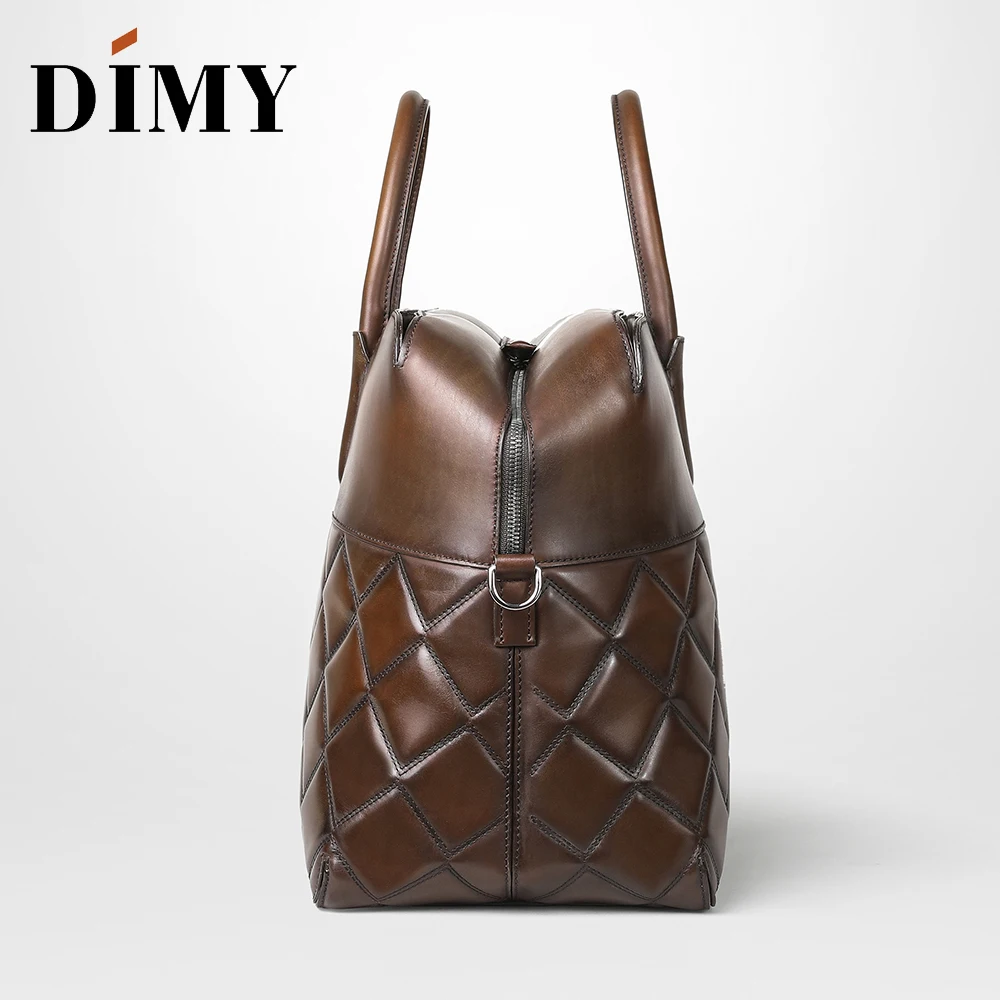 Мужской портфель DIMY Hand Patina из натуральной кожи на молнии|Портфели| |
