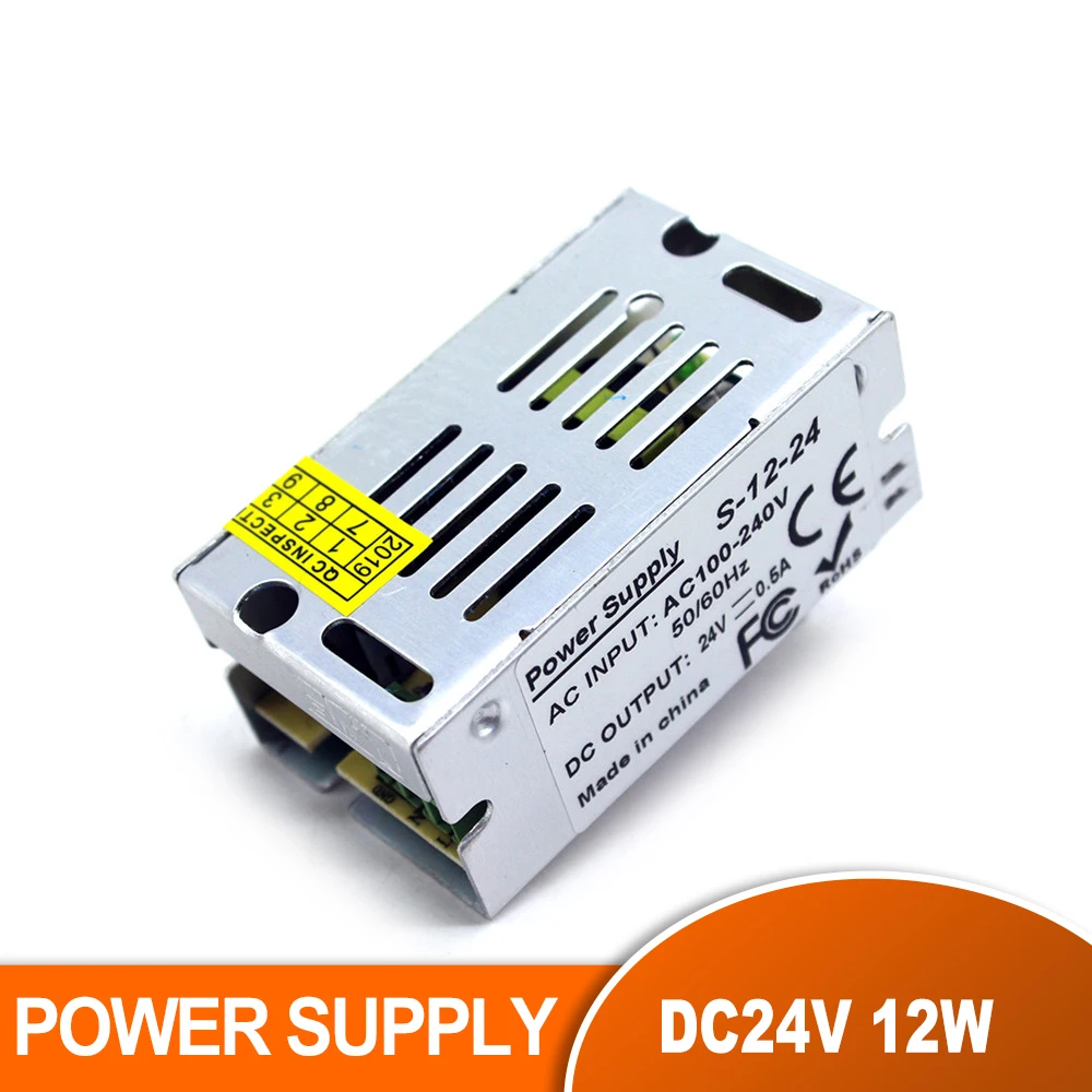 Блок питания DC24V 0.63A 15 Вт трансформатор AC100 240V к Светодиодный адаптер для полосы