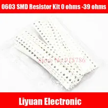 25valuesX20pcs = 500 шт 0603 SMD Резистор Комплект 0 Ом-39 Ом Ассорти набор 5% компонент diy набор образцов и