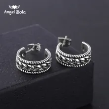 Серьги будддха в богемном этническом стиле, старинное серебро, резные круглые серьги-гвоздики для женщин, аксессуары для свадебной вечеринки