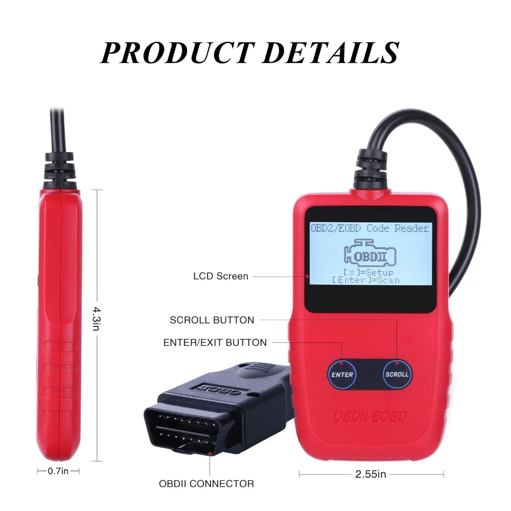 Высокое качество VC309 автомобильный ODB2 Инструмент OBD II EOBD автомобильный диагностический инструмент сканер кода считыватель неисправностей