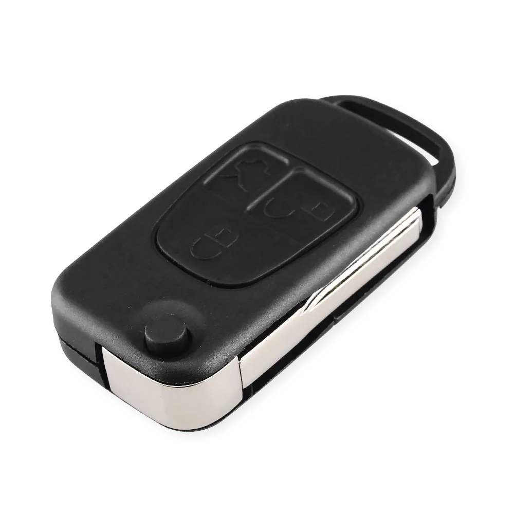 KEYYOU 1/2/3/4 Button Flip Folding Car Remote Key shell For Mercedes Benz SLK E113 A C E S W168 W124 W202 W203 Auto Key Case - Color: Model 3