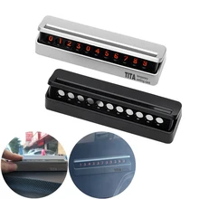 Car Temporary Parking Card Rocker Switch Automobiles Mobile Phone Number Card Replace Hidden Drawer Plate Car Sticker and Decals
