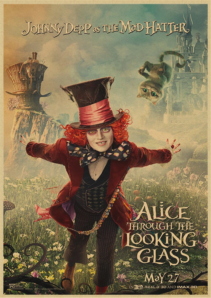 Алиса в стране чудес крафт-Плакаты для ретро фильмов настенные картины для декора комнаты стикер стены