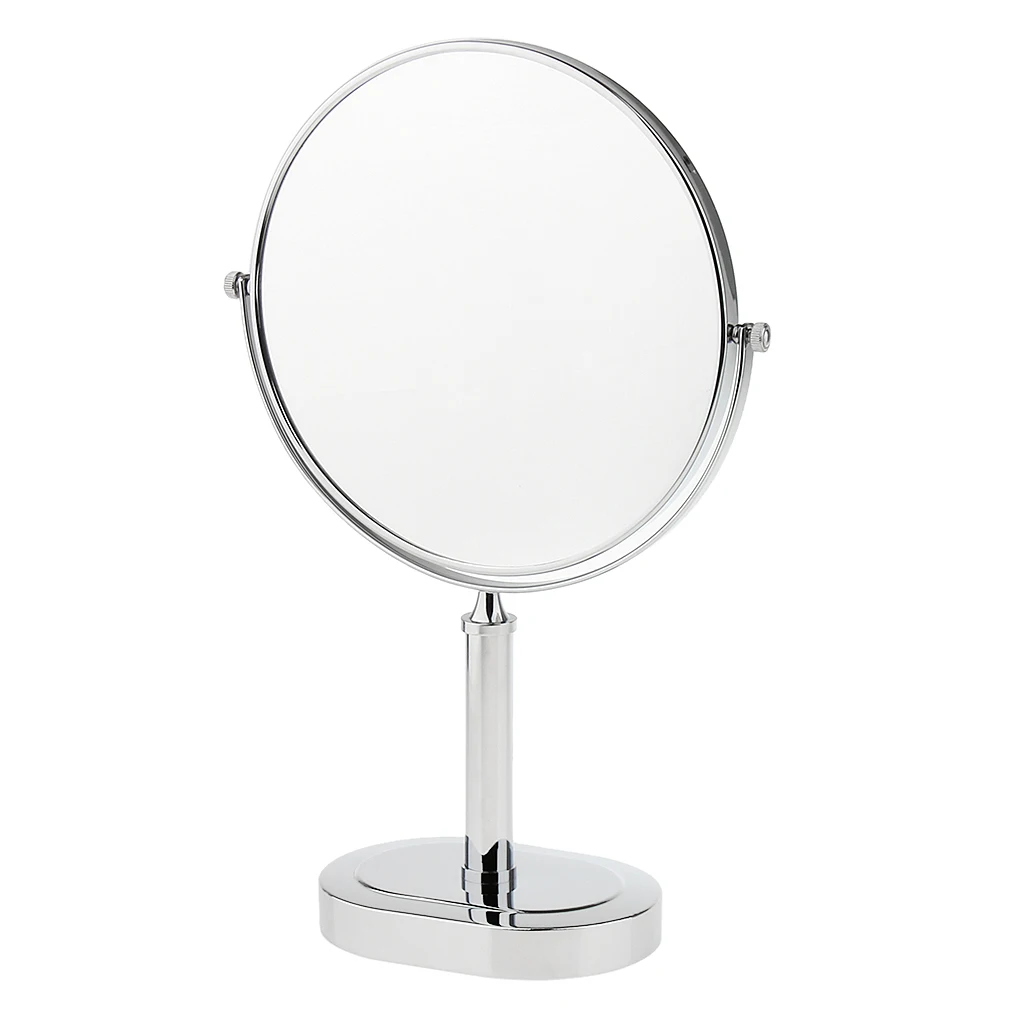 360&deg; Swivel Rotation 8 inches Free Stand Vanity Double Sided Makeup Shaving Mirror For Bathroom 3x Magnifying