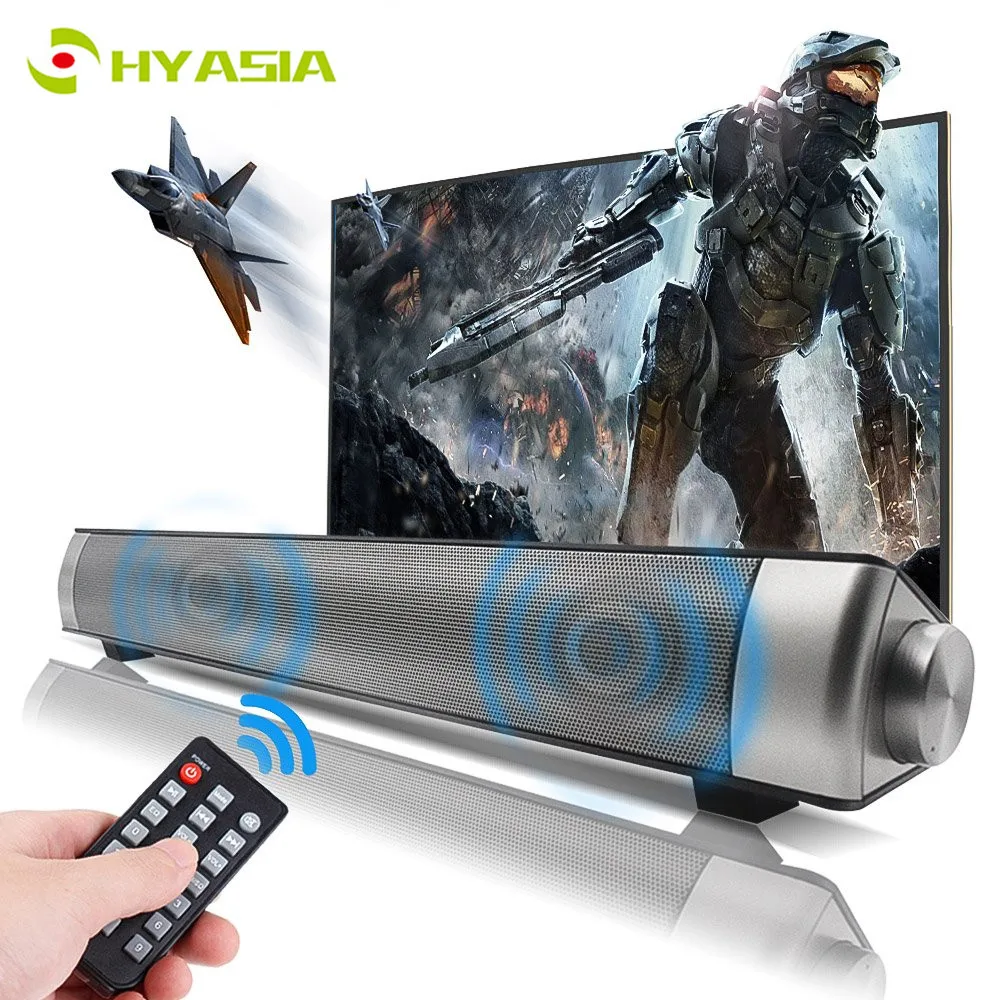HYASIA Bluetooth Soundbar Stereo Loudspeaker Wireless Speaker TV Sound bar PC Home Theater Sound System Acoustic Support TF AUX