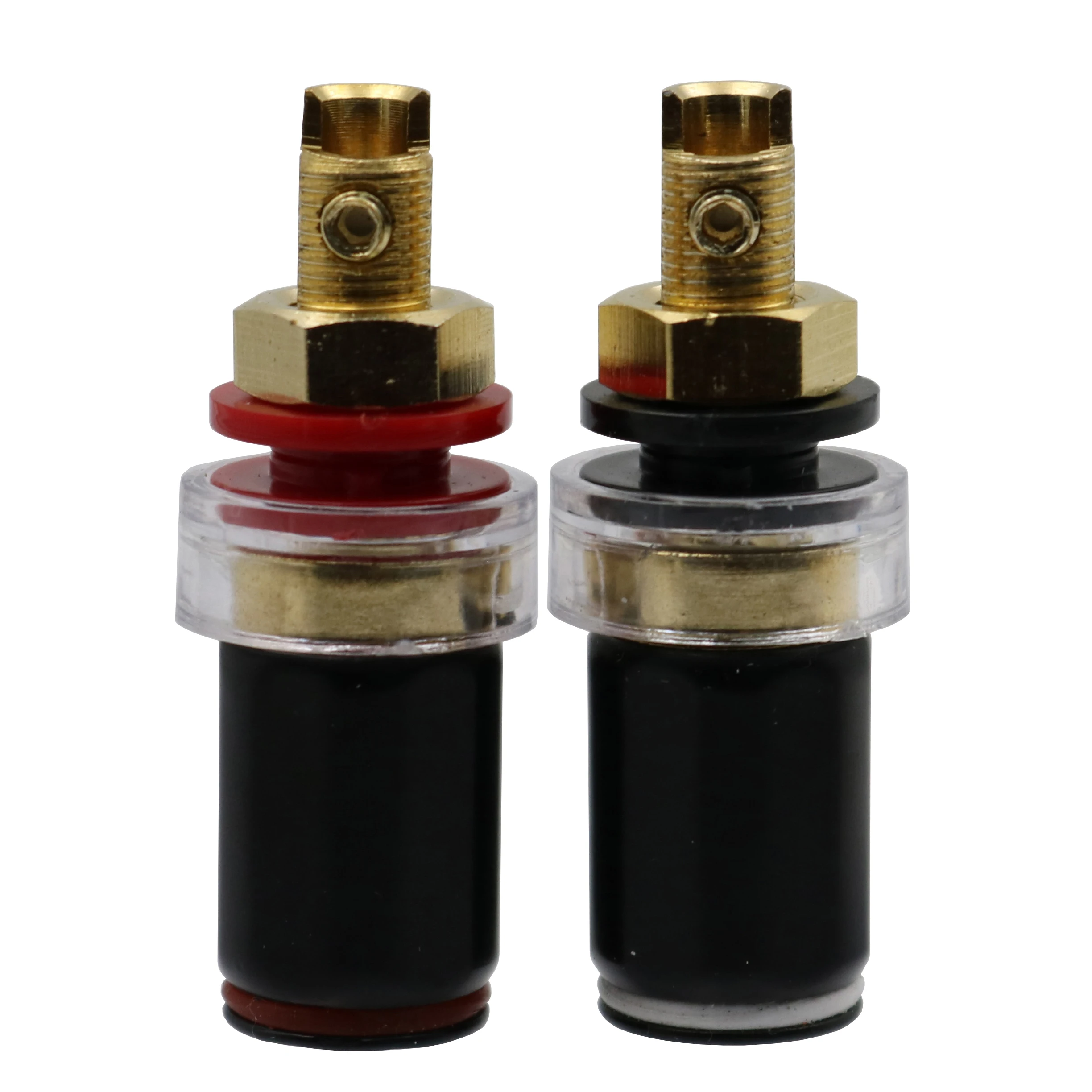 

1Pair Free Welding Copper Terminal 4mm Banana Plug Jack Speaker Amplifier Black Red