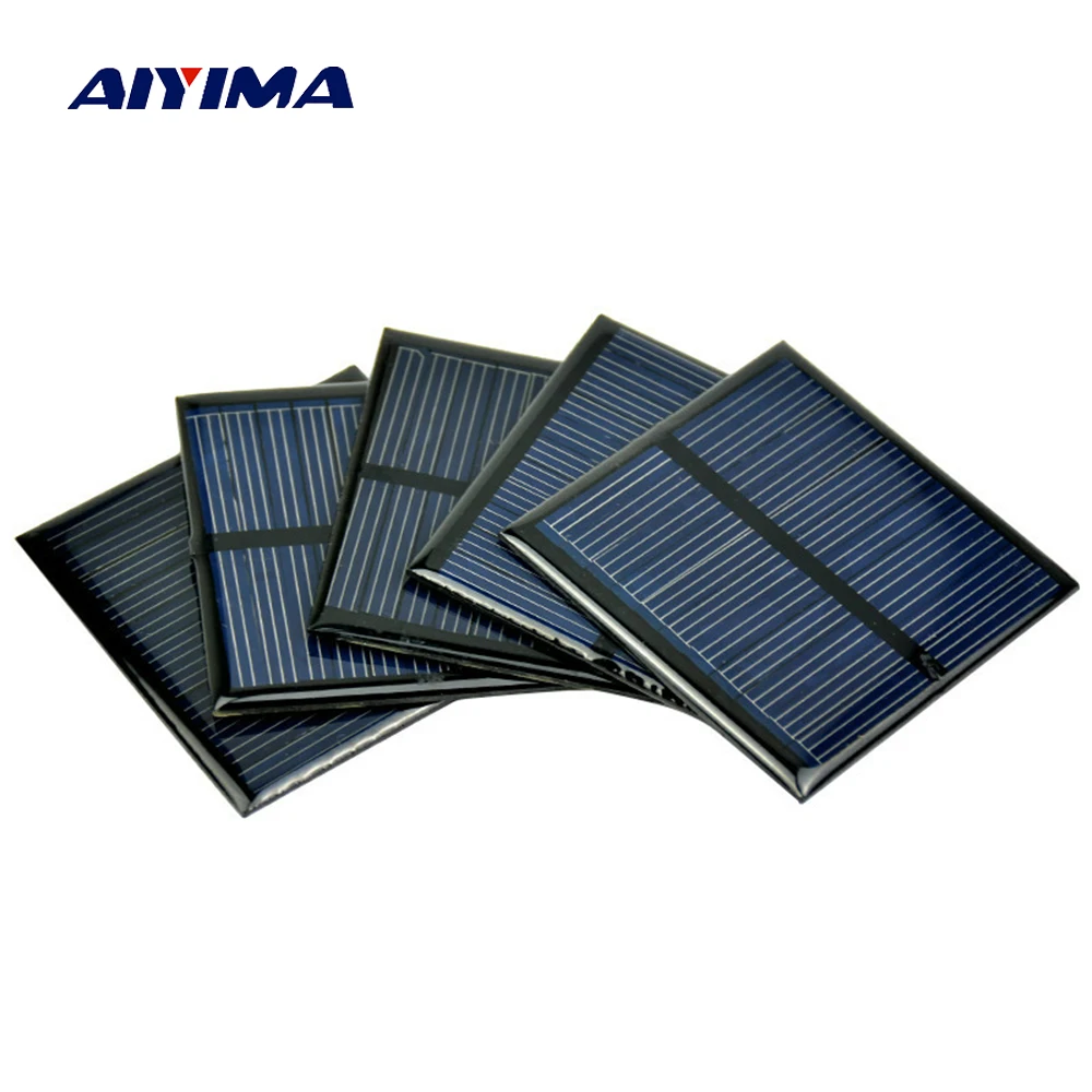 

AIYIMA 10Pcs 60x60MM 5.5V 80MA Polycrystalline Poly Solar Panel DIY Charger Solar Cells For Solar Battery Charger