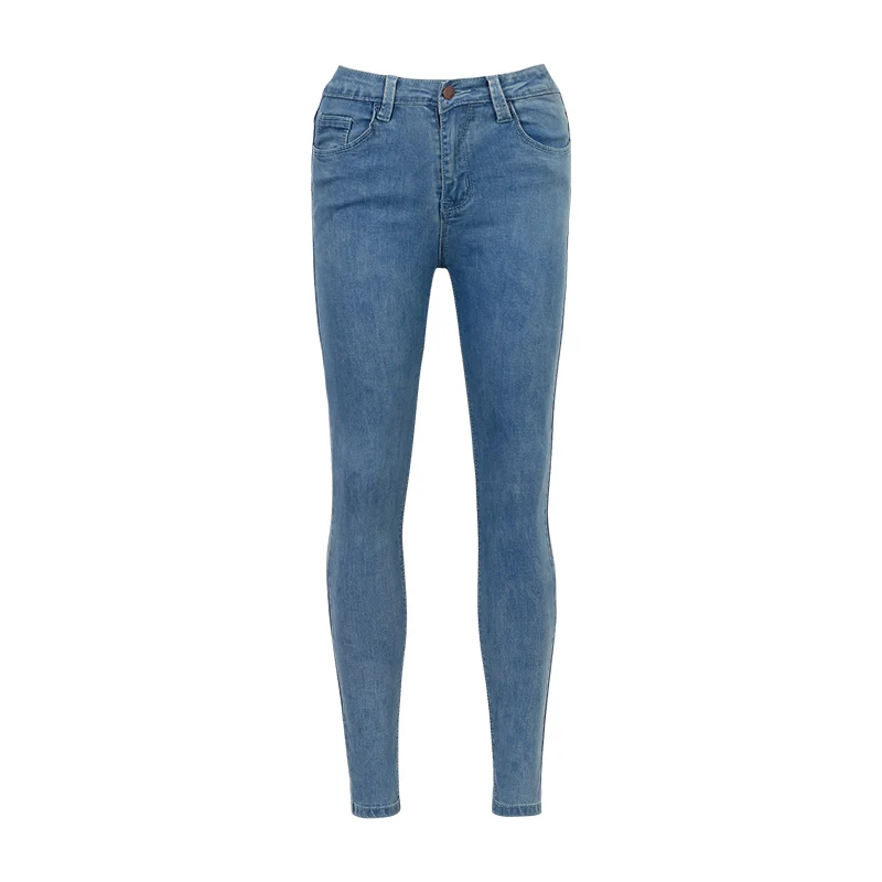 WIXRA базовые джинсы, женские модные джинсы-карандаш, повседневные джинсы, Стрейчевые обтягивающие джинсы, женские винтажные джинсы со средней талией, женские узкие брюки - Цвет: light blue