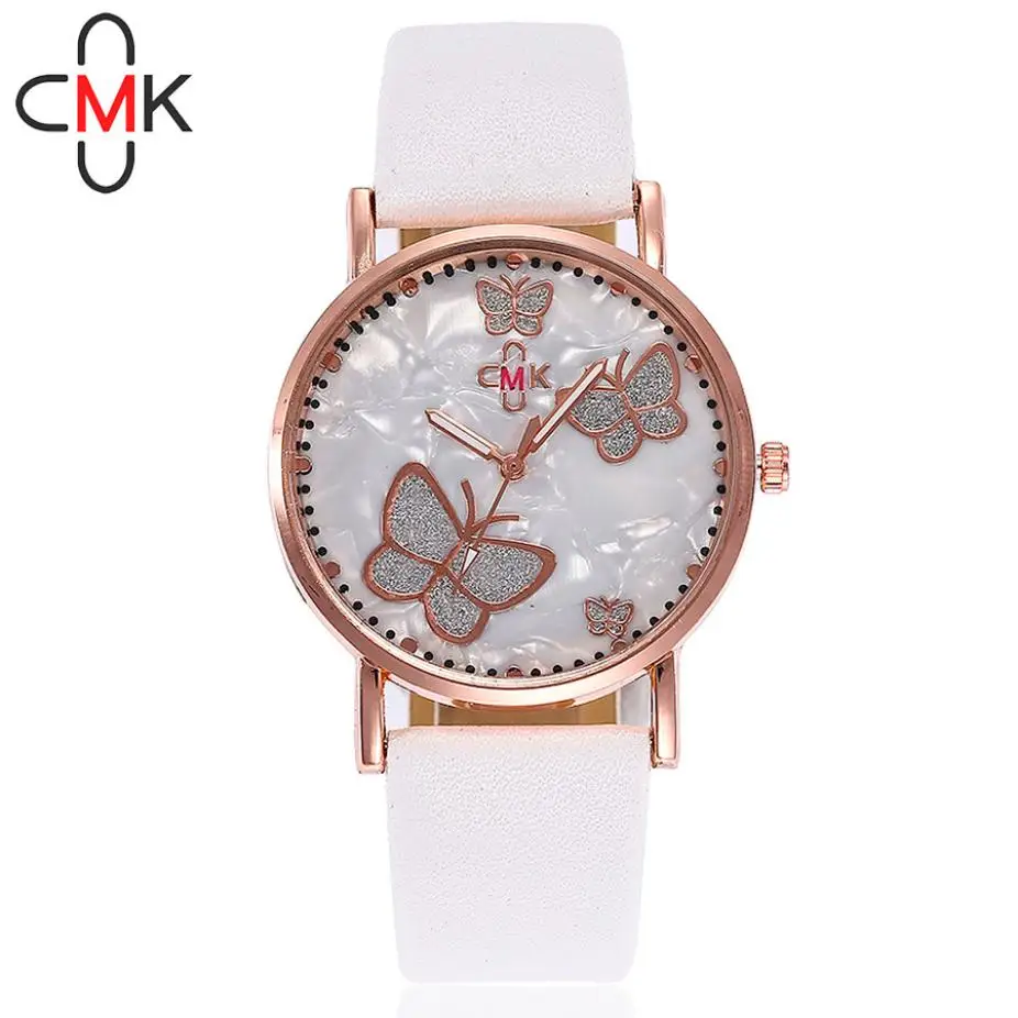 

CMK Women Leather Diamond Watch Female Crystal Stainless Steel Wrist Watch ladies watches top brand luxury casual clock women