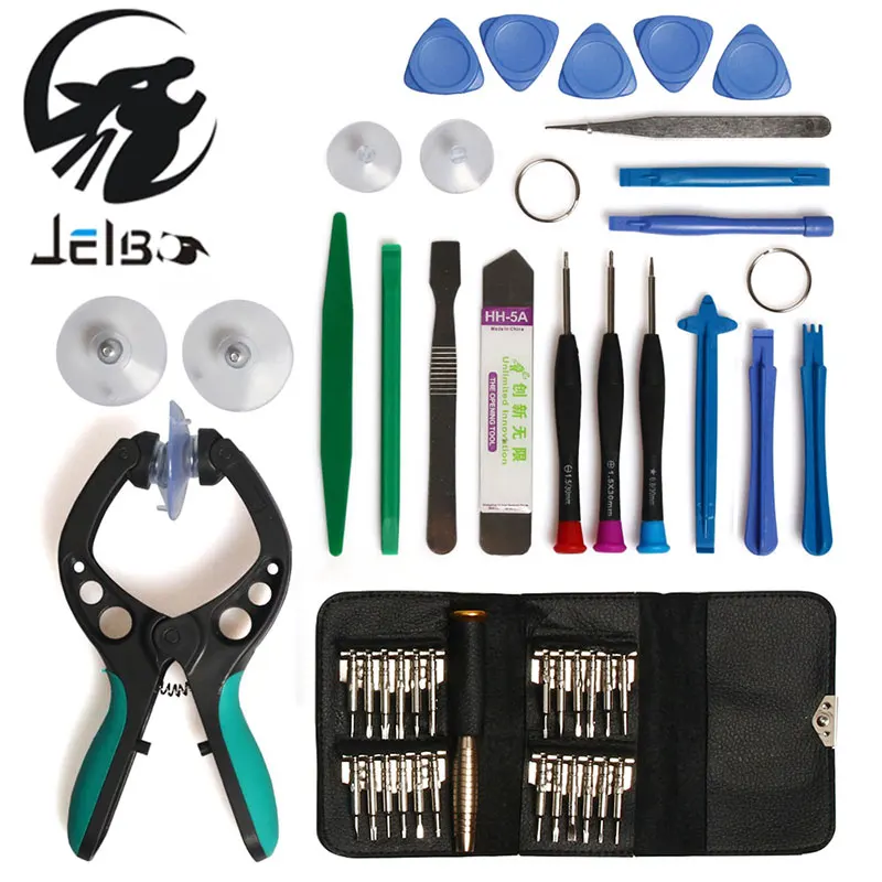 Goede JelBo 45 in 1 Mobiele Telefoon Reparatie Tool Schroevendraaier Reparatie Tool Set Lcd scherm Opening Tang Zuignap voor IPhone iPad Samsung